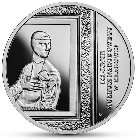 Moneta 20 zł 140-lecie Muzeum Narodowego w Krakowie 2019 r. rewers