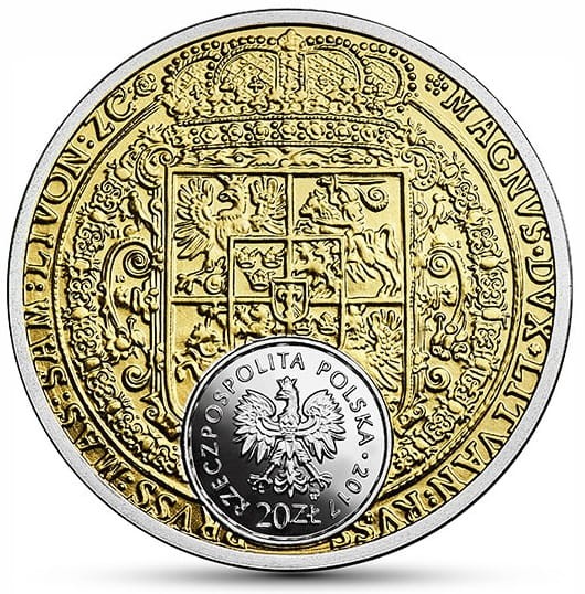 Moneta 20 zł 100 dukatów Zygmunta III 2017 r. awers