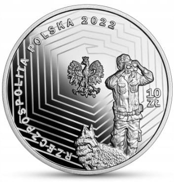 Moneta 10 zł 30 rocznica Powołania Straży Granicznej 2022 awers