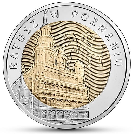 Moneta 5 zł Ratusz w Poznaniu 2015 rewers
