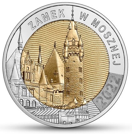 Moneta 5 zł Zamek w Mosznej 2022 rewers