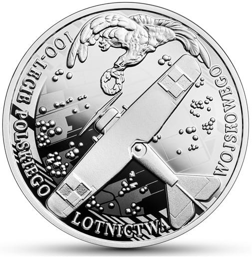 Moneta 10 zł 100-lecie Polskiego Lotnictwa Wojskowego 2019 r. rewers