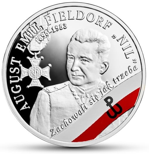 Moneta 10 zł August Emil Fieldorf Nil 2018 r. rewers