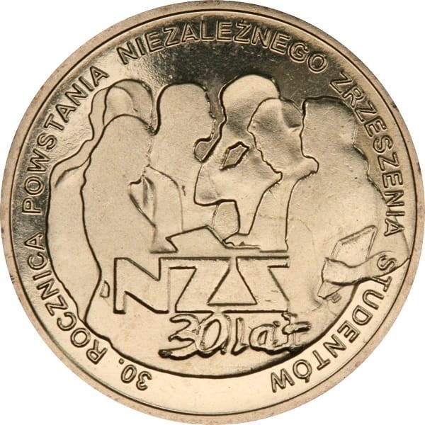 Moneta 2 zł 30 rocznica Powstania NZS 2011 rewers