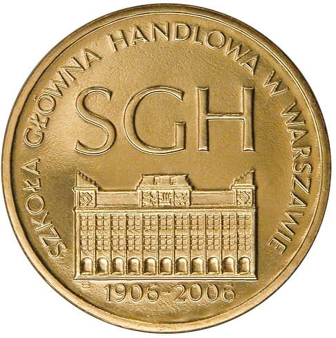 Moneta 2 zł 100-lecie SGH w Warszawie 2006 rewers