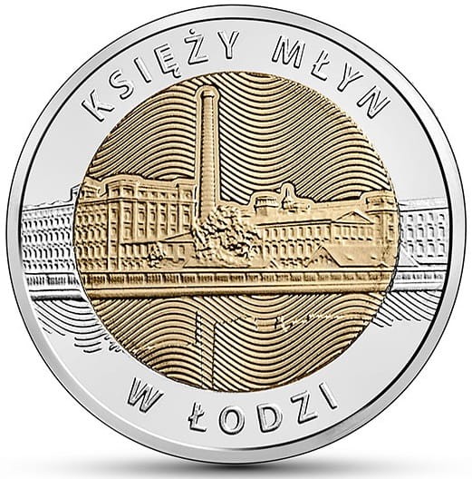 Moneta 5 zł Księży Młyn w Łodzi 2016 rewers