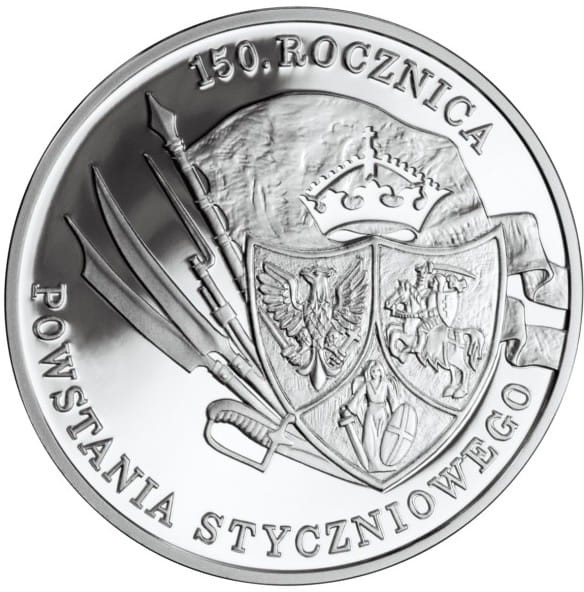 Moneta 10 zł 150. rocz. Powstania Styczniowego 2013 r. rewers