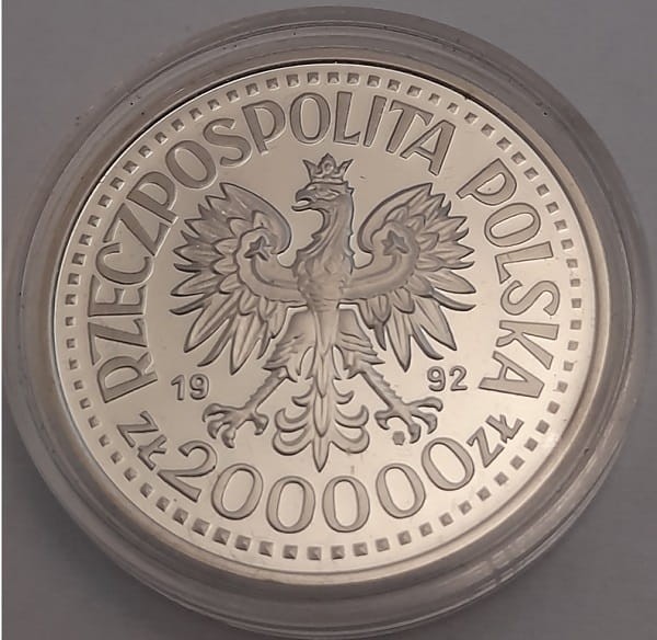 Moneta 200 000 zł Stanisław Staszic 1992 r. awers