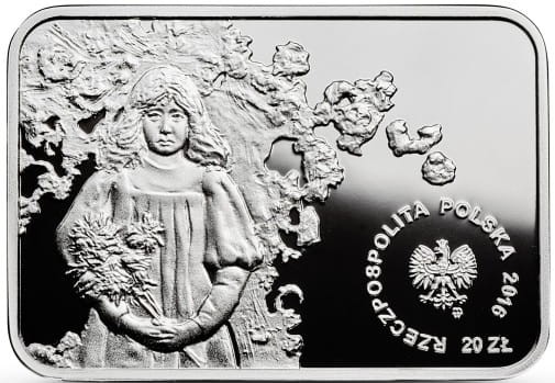 Moneta 20 zł Olga Boznańska 2016 r. awers