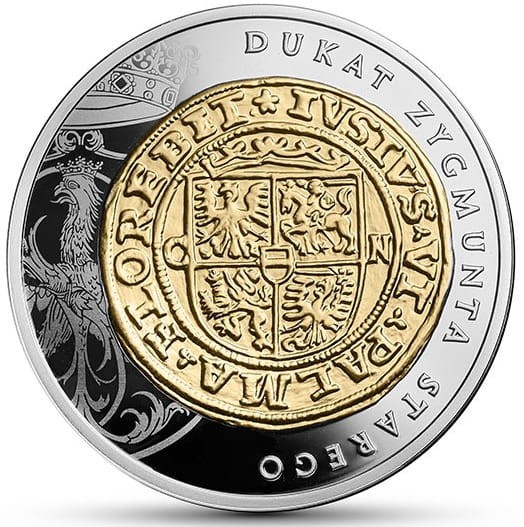 Moneta 20 zł Dukat Zygmunta Starego 2016 r rewers