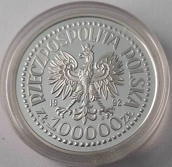Moneta 100 000 zł Wojciech Korfanty 1992 r. awers