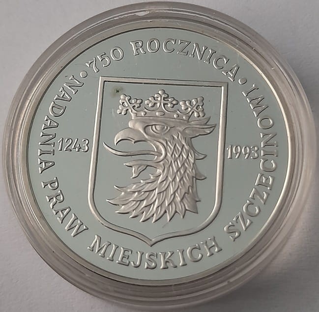 Moneta 200 000 zł 750-lat Szczecina 1993 r. rewers