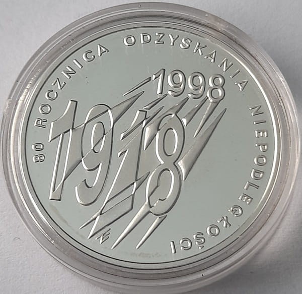 Moneta 10 zł 80 rocznica Odzyskania Niepodległości 1998 rewers