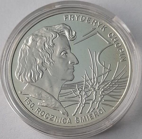 Moneta 10 zł Fryderyk Chopin 1999 rewers