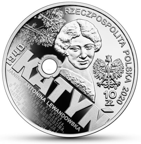 Moneta 10 zł Katyń - Palmiry 2020 r. awers