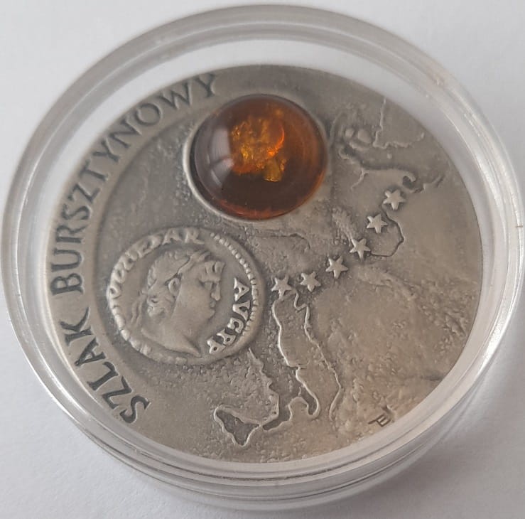 Moneta 20 zł Szlak Bursztynowy 2001 r. rewers