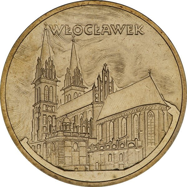 Moneta okolicznościowa2 zł Włocławek 2005 rewers