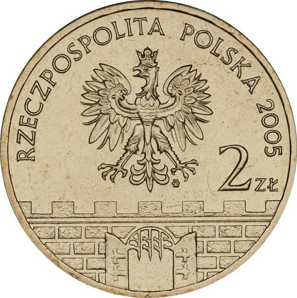 Moneta okolicznościowa2 zł Włocławek 2005 awers