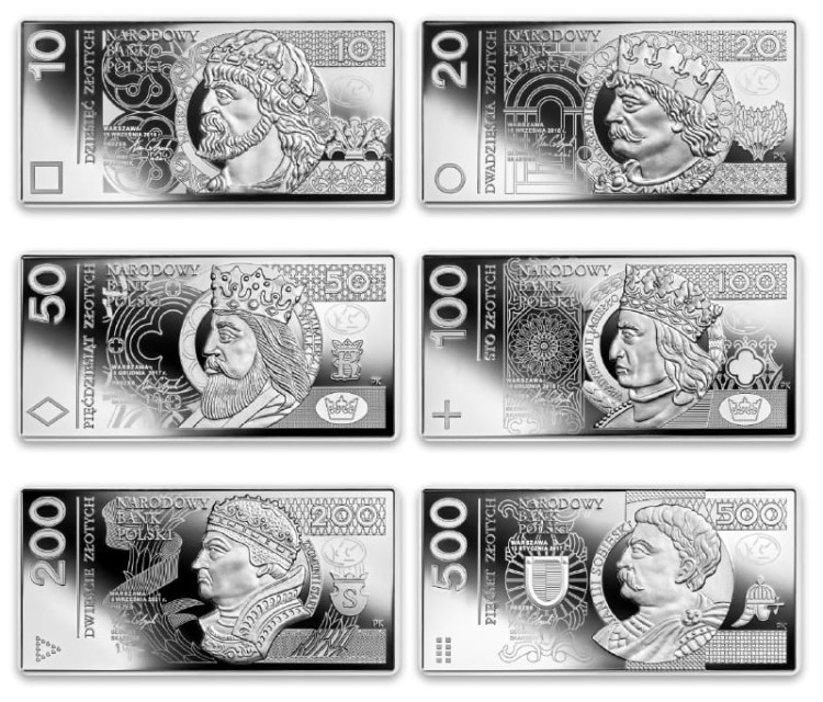 Zestaw monet Polskie Banknoty Obiegowe 2022 r. rewers