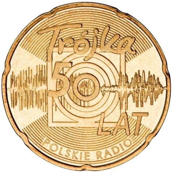 Moneta 2 zł 50-lecie Programu 3 Polskiego Radia 2012 r. rewers