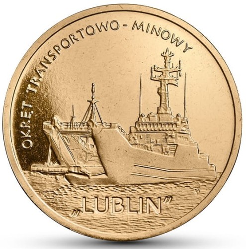 Moneta 2 zł Okręt Transportowo-Minowy Lublin 2013 rewers