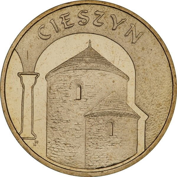 Moneta okolicznościowa2 zł Cieszyn 2005 rewers