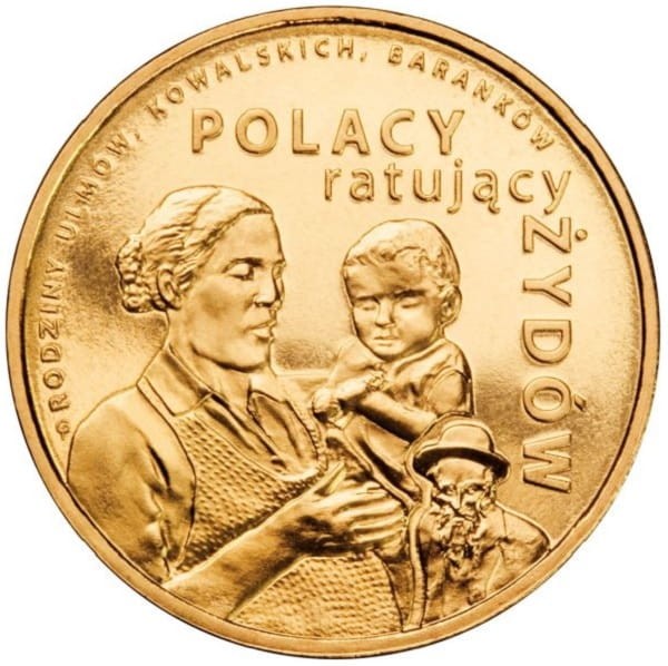 Moneta 2 zł Rodzina Ulmów Kowalskich Baranków 2012 rewers