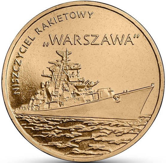 Moneta 2 zł Niszczyciel Rakietowy Warszawa 2013 rewers