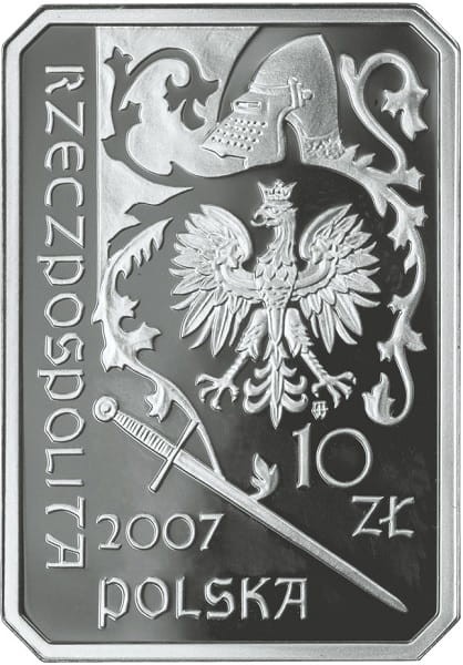 Moneta 10 zł Rycerz Ciężkozbrojny 2007 r. awers