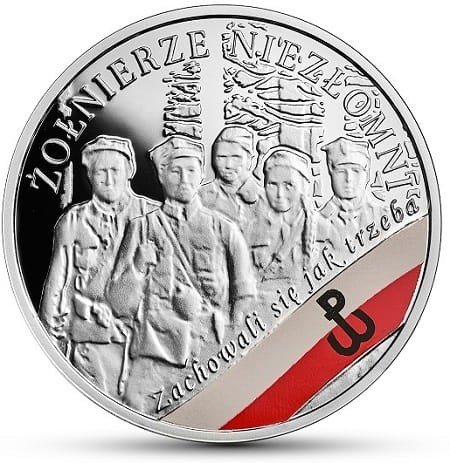 Moneta 10 zł Żołnierze Niezłomni 2017 r. rewers