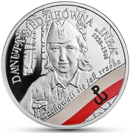 Moneta 10 zł Danuta Siedzikówna "INKA" 2017 r. rewers rewers