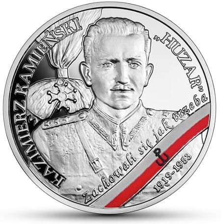 Moneta 10 zł Kazimierz Kamieński „Huzar” 2021 r. rewers