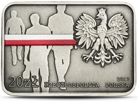 Moneta 20 zł 35. rocz. zrywu antykomunistycznego w Lubinie 2017 r. awers
