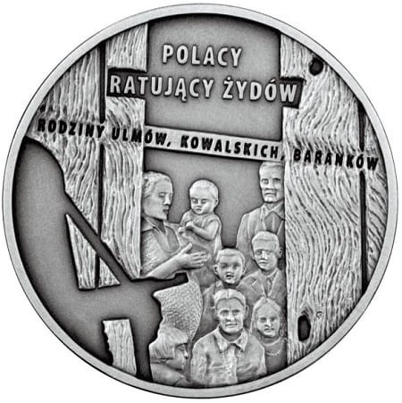 Moneta 20 zł Polacy Ratują Żydów Rodzina Ulmów 2012 r. rewers