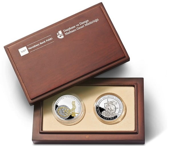 Moneta 20 zł 600 lat Stosunków Dyplomatycznych Polsko-Tureckich 2014 r. box