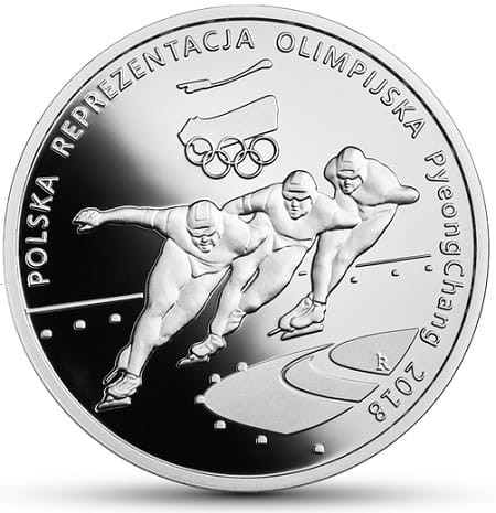 Moneta 10 zł Igrzyska Olimpijskie PyeongChang 2018 rewers