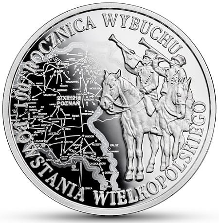 Moneta 10 zł 100 rocz. Wybuchu Powstania Wielkopolskiego 2018 r. rewers