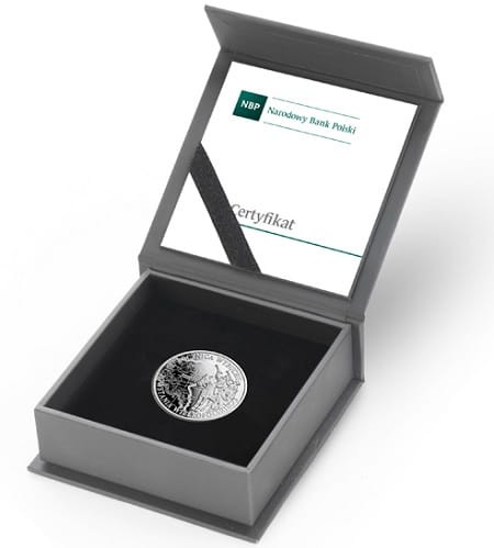 Moneta 10 zł 100 rocz. Wybuchu Powstania Wielkopolskiego 2018 r. box