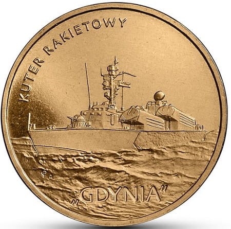 Moneta 2 zł Kuter rakietowy Gdynia 2013 rewers