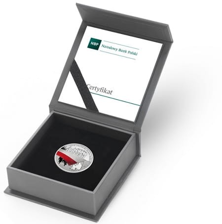 Moneta 10 zł 100-lecie Polskiej Flagi Państwowej 2019 r. box