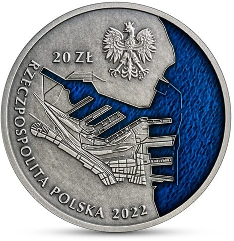 Moneta 10 zł 100-lecie Portu Gdynia 2022 r. awers