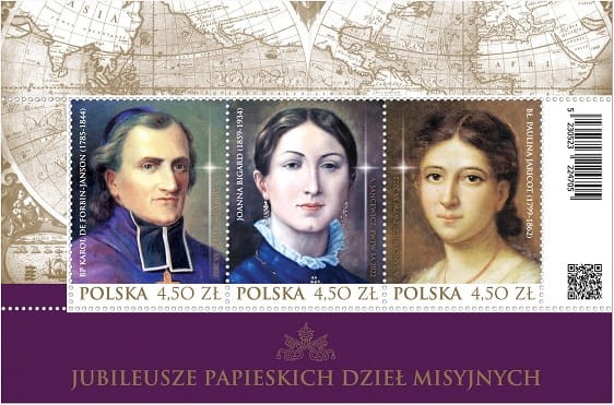 Znaczki Jubileusz Papieskich Dzieł Misyjnych Blok 2022