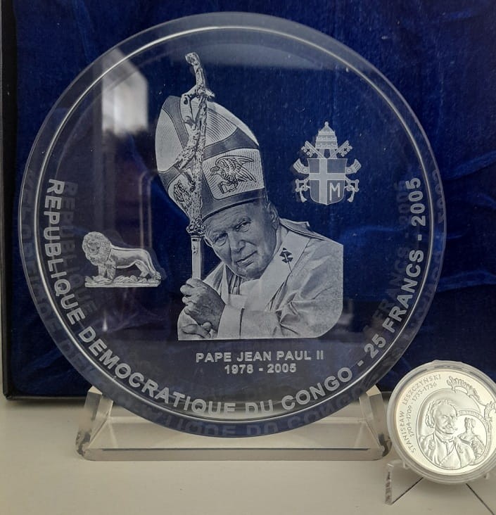 Moneta 25 Franków Jan Paweł II Kongo 2005 r.