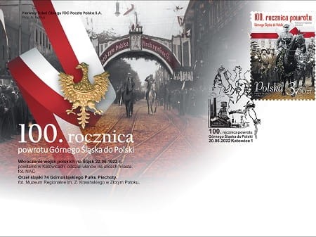 Koperta FDC 100 rocznica Powrotu Górnego Śląska 2022