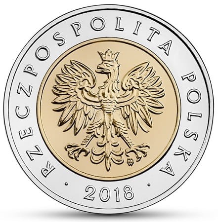 Moneta 5 zł 100 rocznica Odzyskania Niepodległości 2018 awers