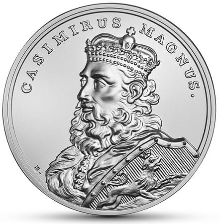 Moneta 50 zł Kazimierz Wielki 2014 r rewers