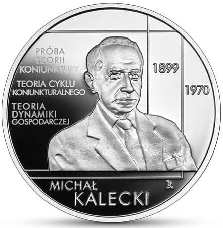 Moneta 10 zł Michał Kalecki 2022 r. rewers