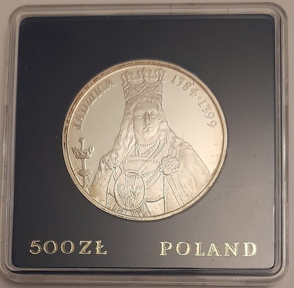 Moneta 500 zł Jadwiga 1988 rewers