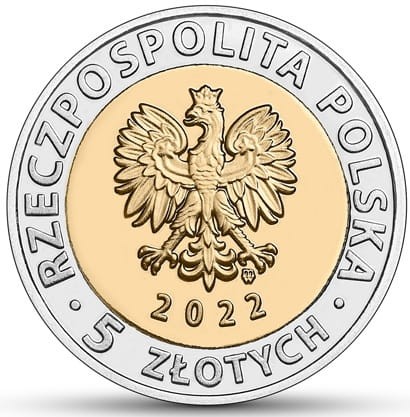 Moneta 5 zł Klasztor na Świętym Krzyżu 2022 awers