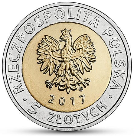 Moneta 5 zł Kaplica Trójcy Świętej na Zamku w Lublinie 2017 awers